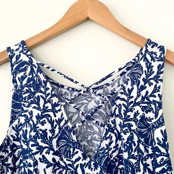 Lilly Pulitzer Blue and White Mini Sundress with Pockets - Picture 9 of 9